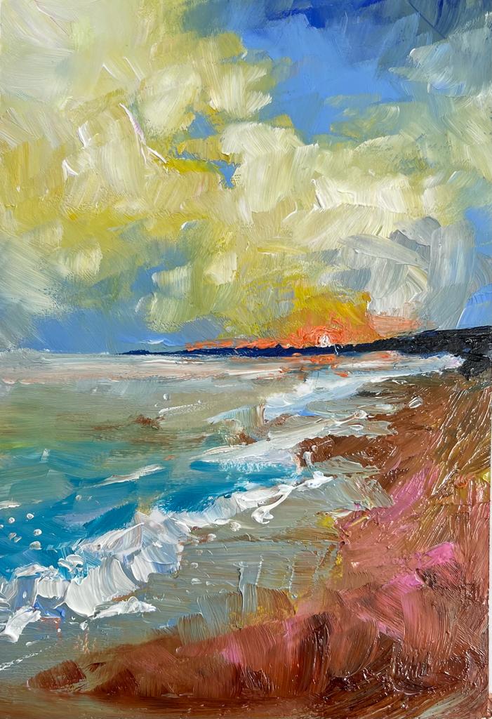 'Cloudy Bay' hand painted card