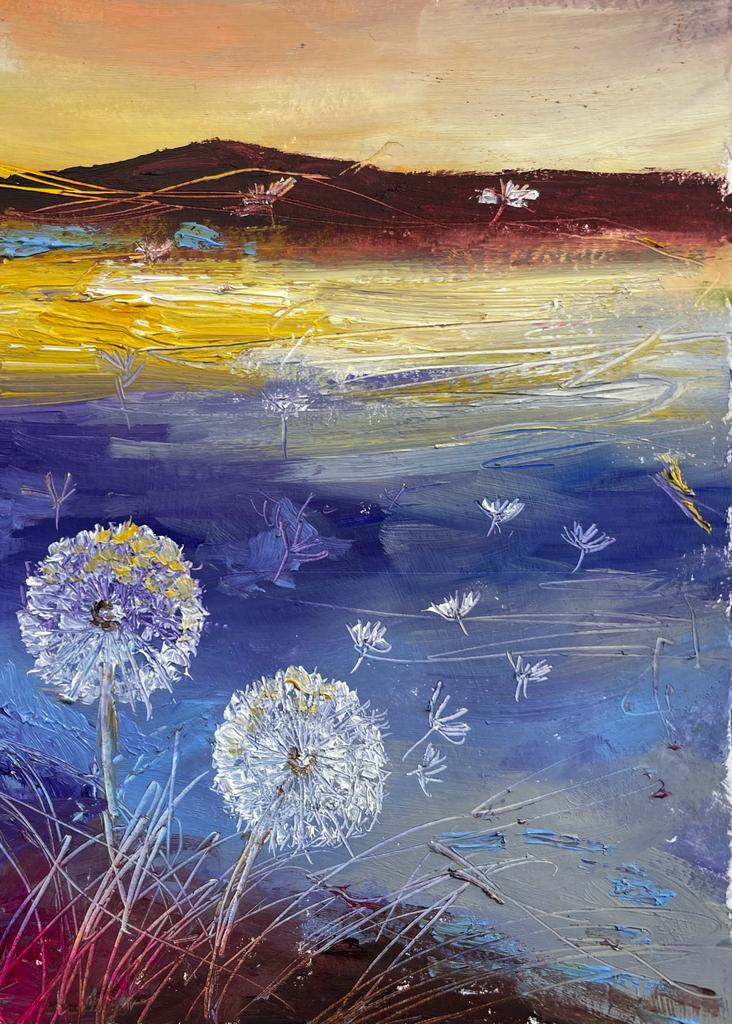'Floating Across the Sea' hand painted card