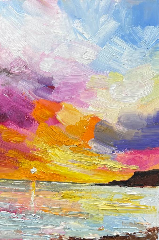 'Sunrise' hand painted card