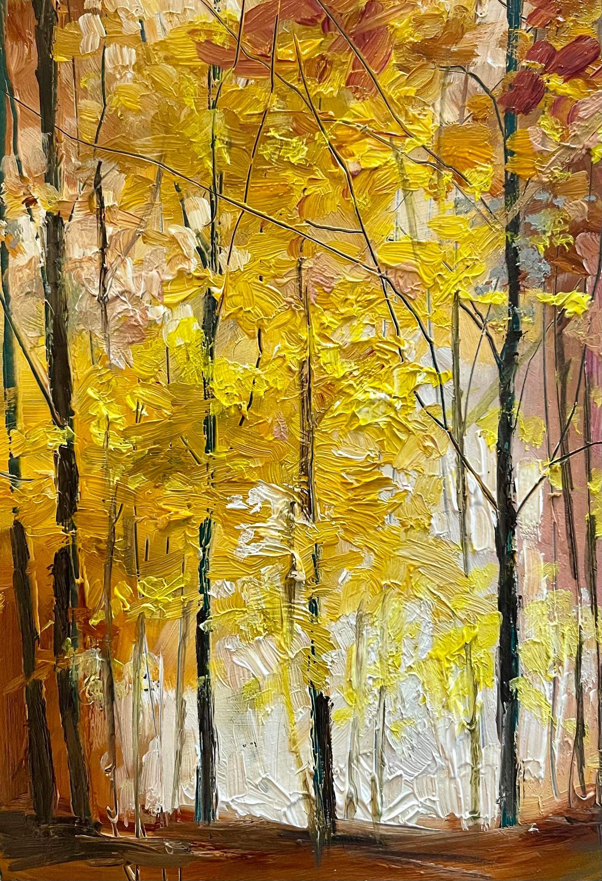 'The Golden Forest' hand painted card